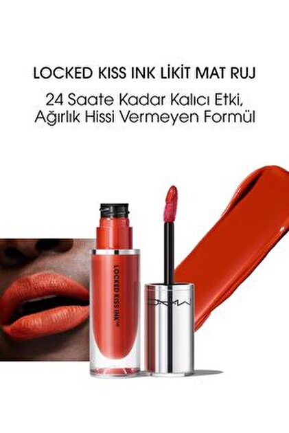 KISSMARK,BLUE BLOOD 上下セット Mac Locked Kiss Ink 24hr Likit Mat Ruj - Mischief - 4ml