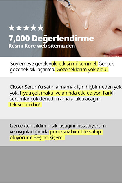 FRANKLY Closer Serum 9 Peptit İçeren Gözenek Sıkılaştırıcı ve