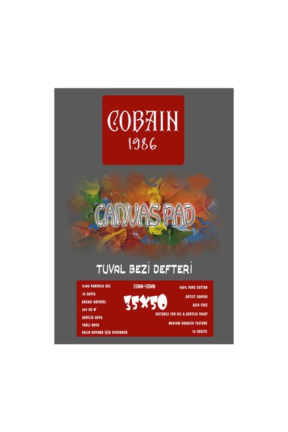 Cobain Kanvas Pad Tuval Bezi Defteri 35x50cm (224GR GESSOLU) Ölçü Seçenekli
