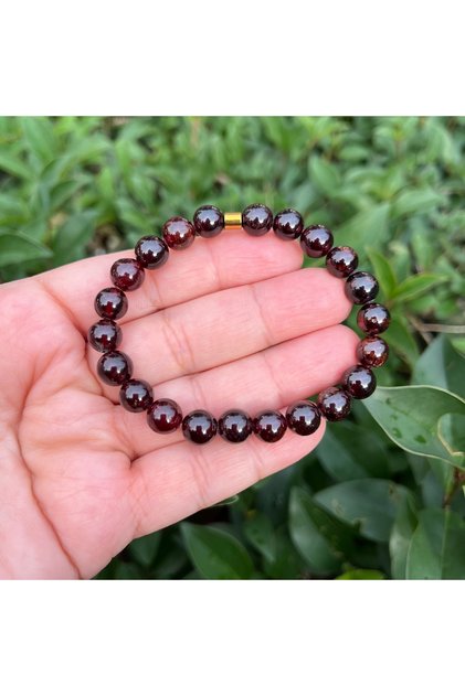 Lal Garnet,Granate Natural Stone Bracelet 8 MM