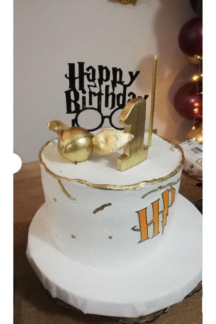Harry Potter Doğum Günü Pasta Üstü Süsü Siyah (3D YAZICIDA)