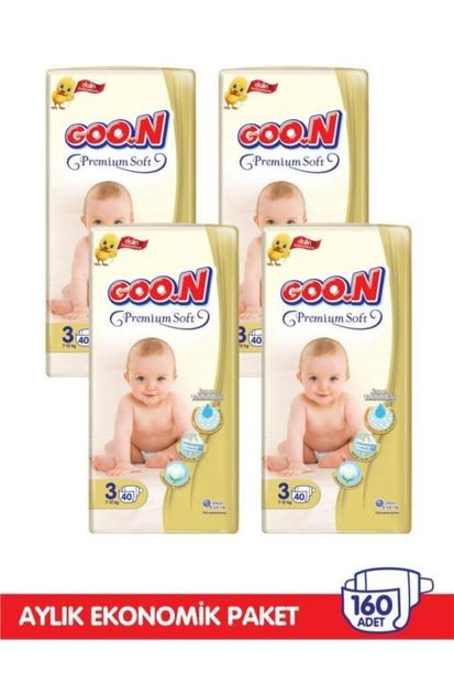 Goo.n Goon Premium Soft Jumbo Paket 4'lü Set 3 Beden 160 Adet - 2