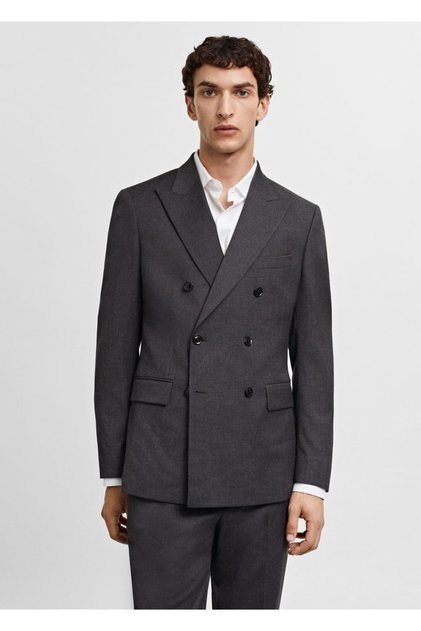 Dar kesimli kruvaze blazer ceket