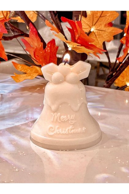 Silikon Kalıp Yeni Yıl Yılbaşı Noel Çan Biblo Mum Silikon Kalıbı
