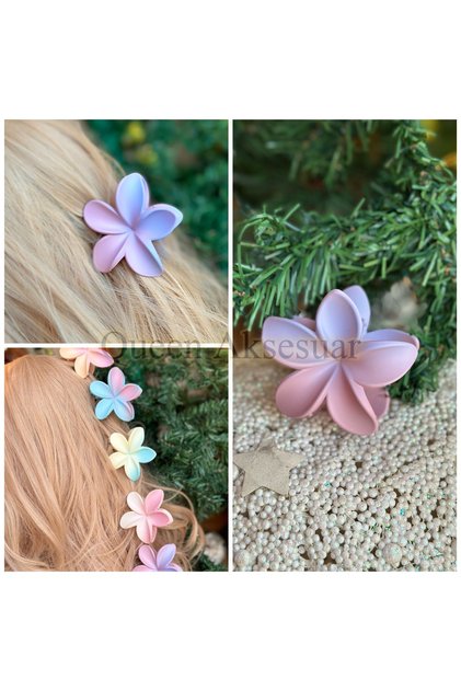 Imported new trend fashion pastel aloha lotus floral clothespin buckle lilac pink transition ebruli colorful