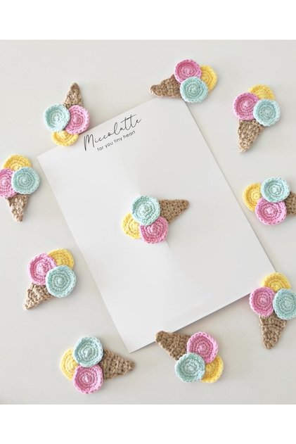 Baby And Child Hand Knitted Ice Cream Snap Buckle