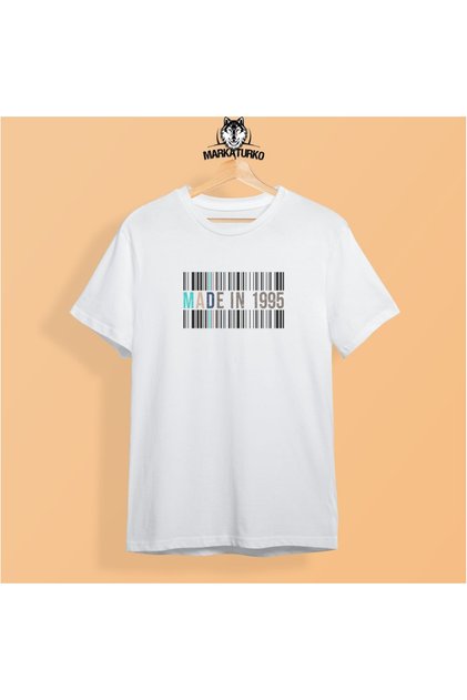 Made In 1995 Printed White Custom Design Cotton Combed Unisex T-shirt 2405-b154