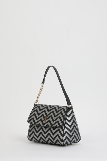 Silver Black Women's Shoulder Bag 05PO24Y1969