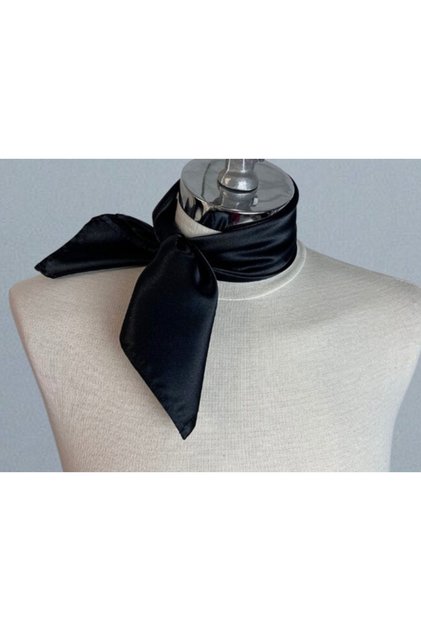 Sarah satin kerchief scarf neck tie Black