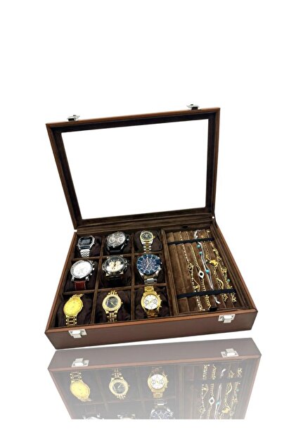 LuckyFuku 9タイトルセット Dijital Çarşı Richbox 9'lu Saat Tesbih Bileklik Kolye Takı Kutusu