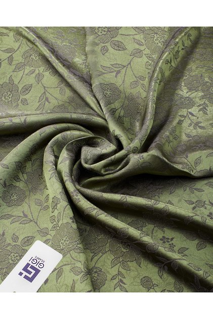 Shiny Jacquard Flower Pattern Shawl - Mint Gray -