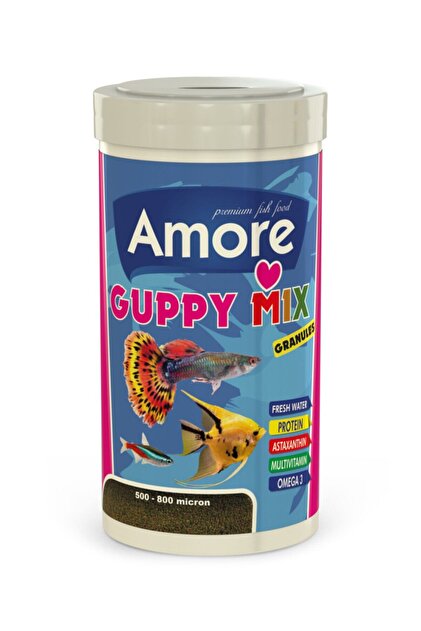 Ahm Amore + Guppy Fish Granulat 250ml + 250ml Lepistes Moli Kılıç Melek Tetra Akvaryum Balık Yemi - 2