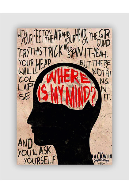 Where Is My Mind? Punk Rock Metal Duvar Posteri - Kalın Kağıt - Çerçevesiz