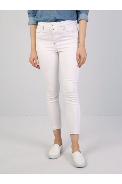 Colin's 760 Dıana Yüksek Bel Dar Paça Super Slim Fit Beyaz Kadın Jean Pantolon - 8