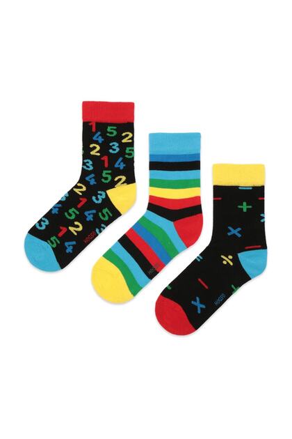 Numerical Patterned 3-Pack Children's Socks