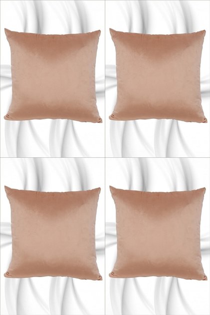 Original Italian Velvet Throw Pillow Cover 4-Piece Suede Throw Pillow Cover 45 X 45 Honey Foam