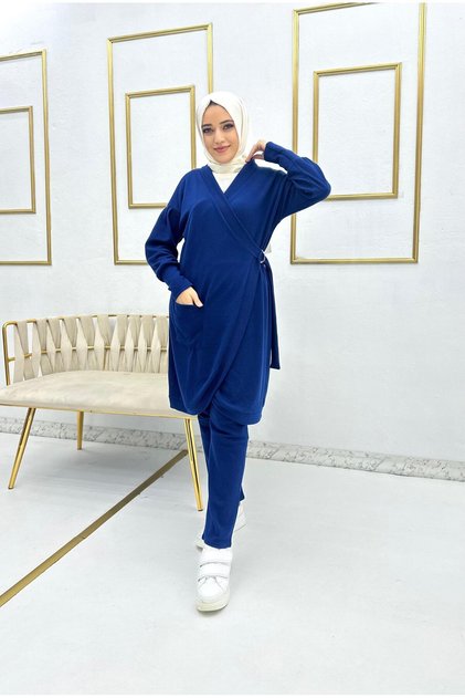 WRAP BUBBLE KNIT CARDIGAN 2-PIECE SET