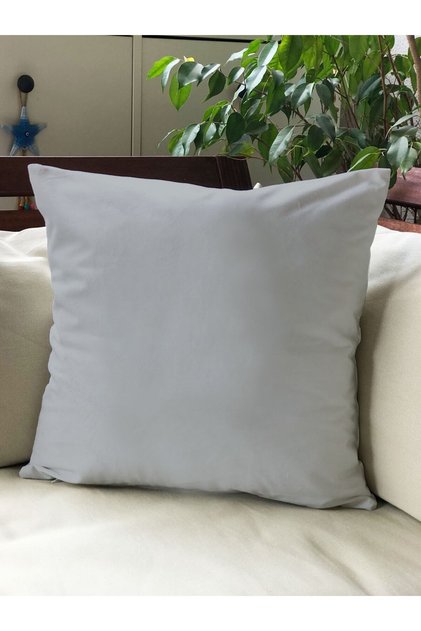 Solid Color - Single Color Throw Pillow Cover Upholstery Suede Fabric - Gray