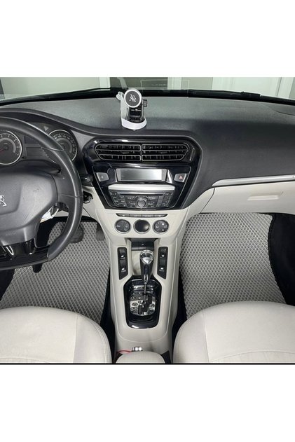 PEUGEOT 301 AKILLI EVA OTO PASPAS AÇIK GRİ-SİYAH ŞERİT