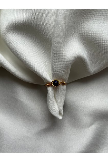 Lapis Lazuli Stone Handmade Gold Minimal Wire Ring