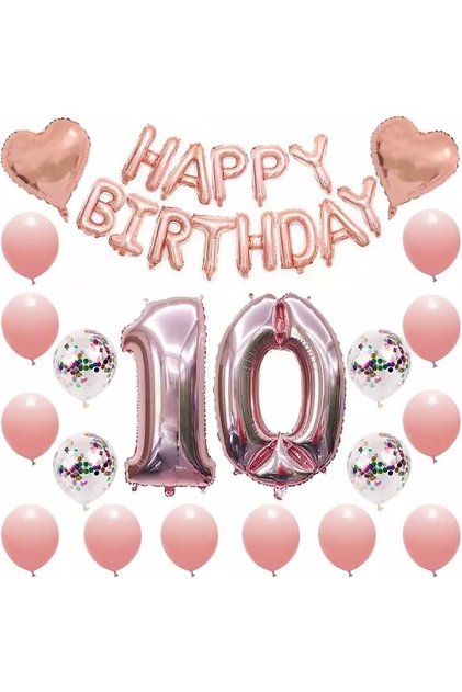 Çıtıpıtıstore Lüks 10 Yaş Happy Bırthday Balon Set