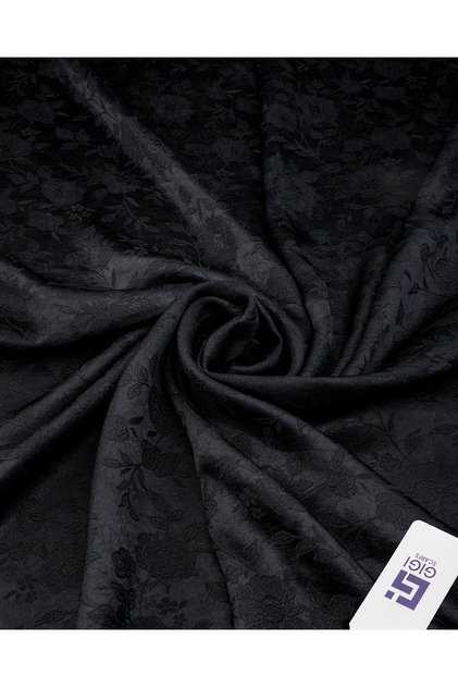 Șal cu model floral jacquard strălucitor - Negru -
