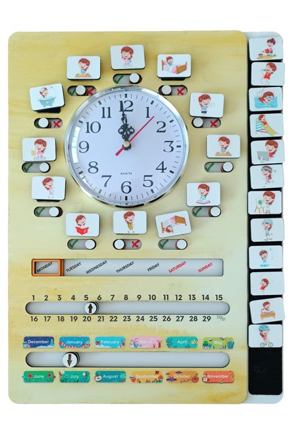 Wooden Montessori Activity Clock Girl