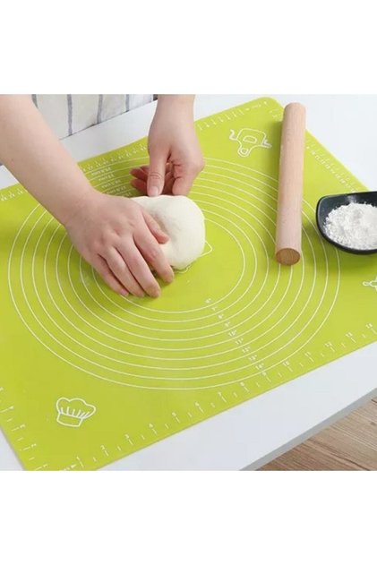 Large Size Colorful Silicone Dough Rolling Mat Scale Dough Rolling Mat 35X43 cm Bpa Free Green