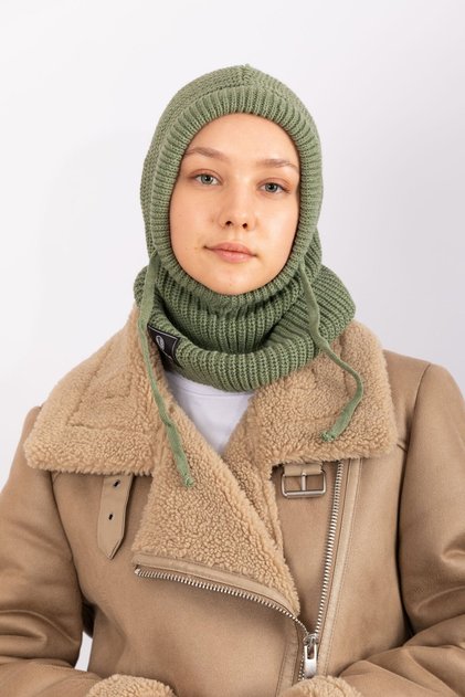 Balaklava Knitwear Beret - Oil Green