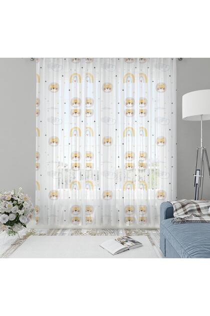 Children's Room Patterned Tulle Curtain