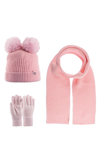 Aware Time 9-15 Years Old Girls' Scarf, Beanie, Gloves Set of 3