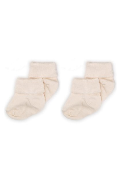 2 Pack Bamboo Baby Socks I Ecru I Ecru Newborn Baby Girl Boy Socks