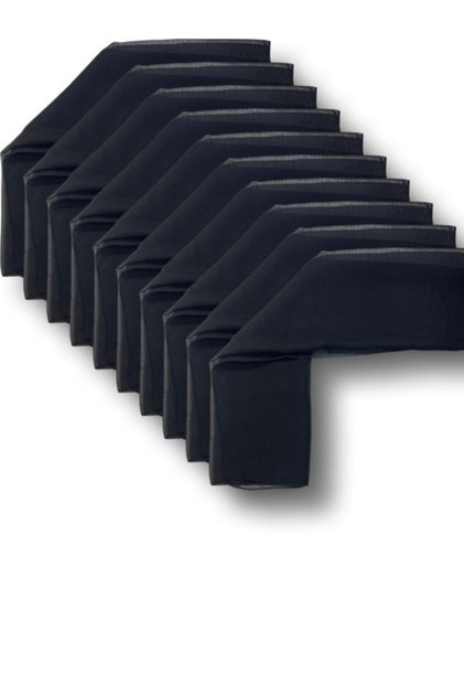 10 Pieces Black Chiffon Scarf