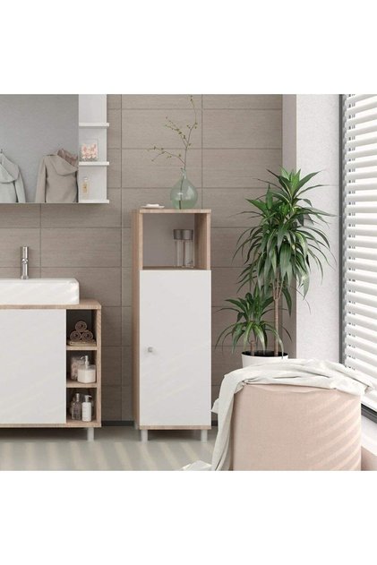 Tek Kapaklı 3 Raflı Çok Amaçlı Banyo Dolabı Mutfak Dolabı Havlu Dolabı Erzak Dolabı