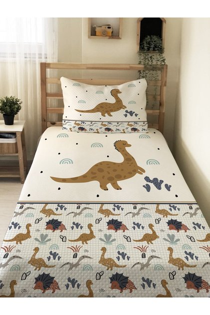 Dinosaur Patterned Baby and Child Printed Single Pique Set 160 X 220 cm