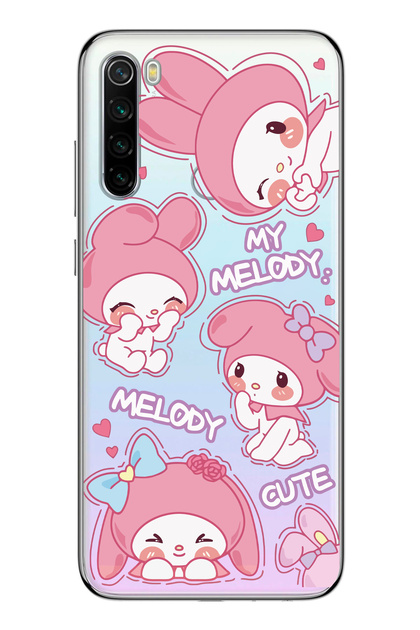Redmi Note 8 Uyumlu Melody Kuromi Desenli Şeffaf Telefon Kılıfı
