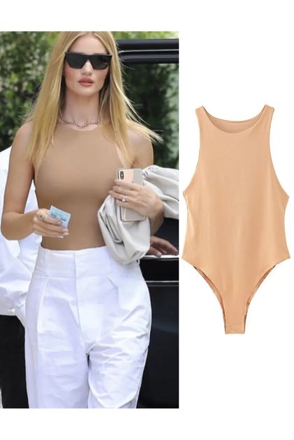 Bodysuit Lined Crew Neck Body Seamless Does Not Show Underwear