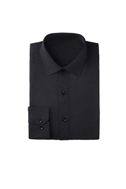 Men's Black Long Sleeve Classic Dad Shirt