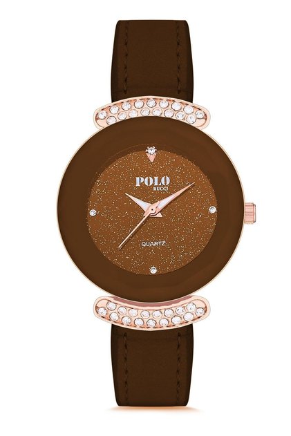 8640 Model Glittery Dial Strap Women's Wristwatch