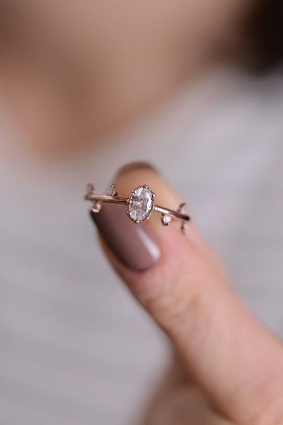 PETRİKOR Izlanda Evlilik Yüzüğü Ayarlanabilir Kadın 14 K Altın Kaplama Yüzük - 2