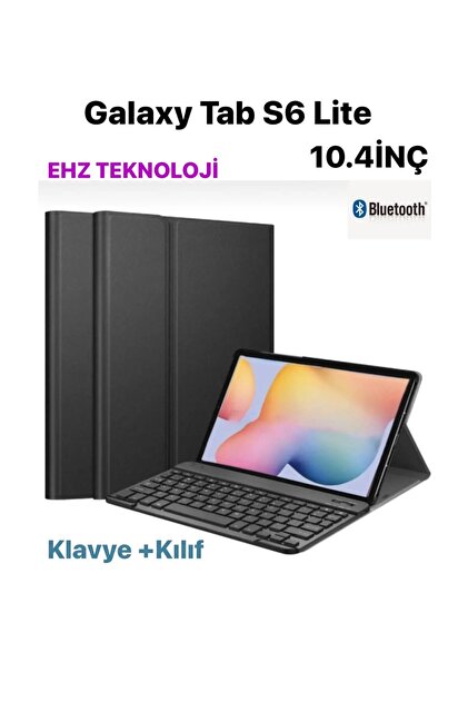 EHZ TEKNOLOJİ Samsung Galaxy Tab S6 Lite Uyumlu Siyah Deri Kapaklı
