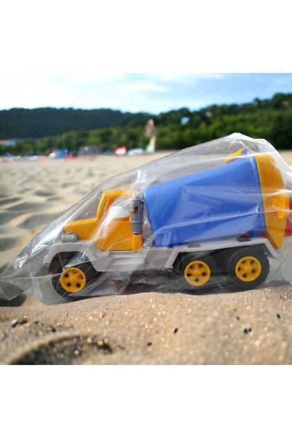 Garbage Truck Toy Large Yellow-Red-Blue Color 1 Piece Plastic Car