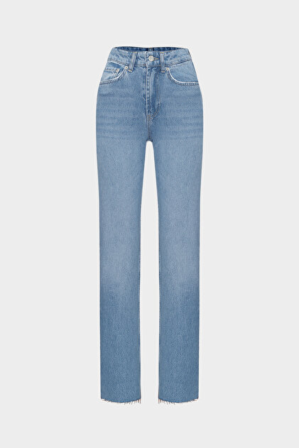 ジーンズ Açelya Okcu High Waist Straight Leg Düz Paça Dikişsiz Jean