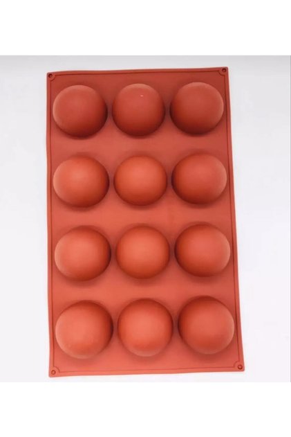 12 Li Yarım Küre Silikon Pasta Kek Buz Kalıbı