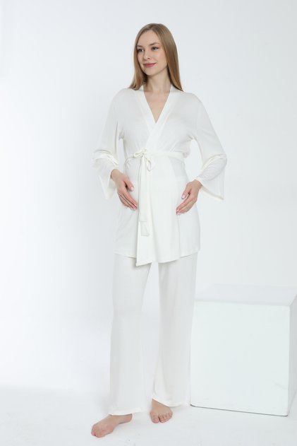 Pregnant and Maternity Pajama Set with Front Tie