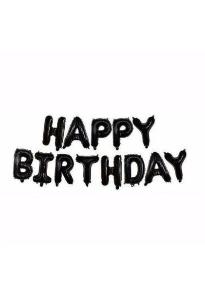Black Color Happy Birrtday Foil Balloon Set