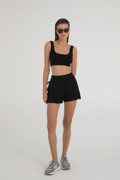 Ultra Soft Elastic Shorts Black