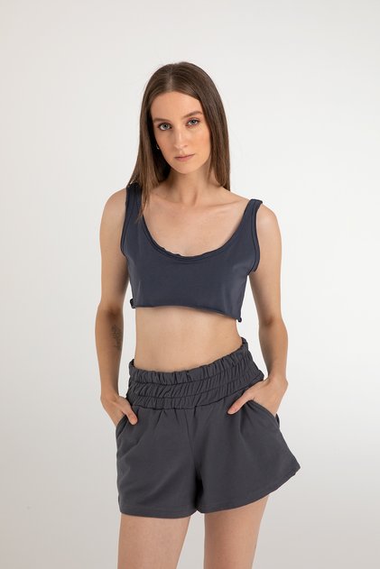 Cotton Wide Cut Crop Top