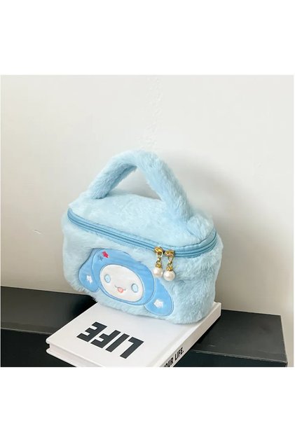Sanrio Cinnamoroll Peluş Kozmetik Bakım Makyaj Çantası Mavi
