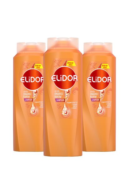 Elidor Superblend Saç Bakım Şampuanı Anında Onarıcı Bakım C Vitamini Keratin Seramid 650 ml X3 - 2
